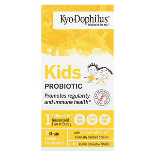 Kyolic, Kids Probiotic, Vanilla, 1 Billion CFU, 60 Chewable Tablets