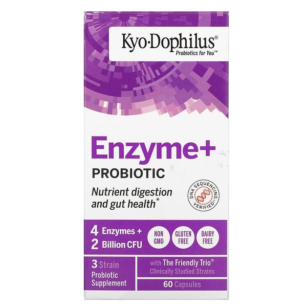 Kyolic, Kyo Dophilus, probiotiques plus enzymes, 60 capsules