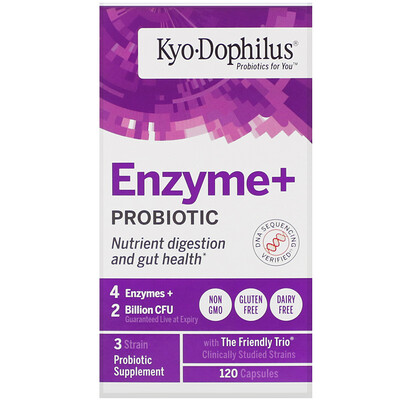 Kyolic Kyo-Dophilus, Enzyme+ Probiotic, 2 Billion CFU, 120 Capsules