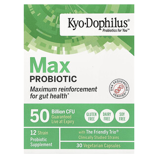 كيوليك‏, Kyo-Dophilus،‏ Max Probiotic،‏ 50 مليار وحدة تشكيل مستعمرة، 30 كبسولة نباتية