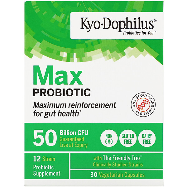Kyolic, Kyo-Dophilus, Max Probiotika, 50 Milliarden KBE, 30 vegetarische Kapseln