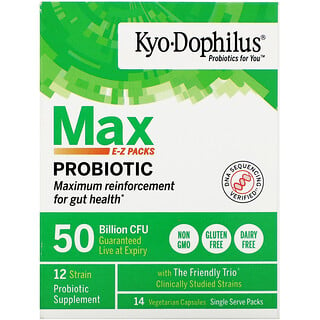 Kyolic, Kyo-Dophilus, Max Probiotic E-Z Packs, 50 Billion CFU, 14 Vegetarian Capsules