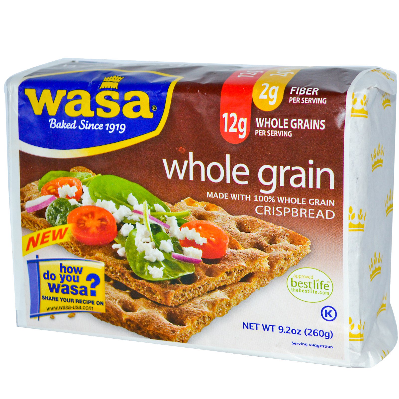 Wasa Flatbread, Crispbread, Whole Grain, 9.2 oz (260 g) - iHerb