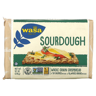 Wasa Flatbread Цельнозерновые хрустящие хлебцы, на закваске, 275 г (9,7 унции)