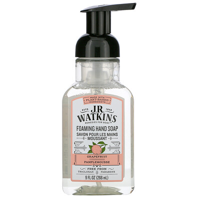 J R Watkins Foaming Hand Soap, Grapefruit, 9 fl oz (266 ml)