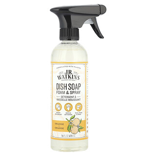 J R Watkins, Dish Soap Foam & Spray, Spülmittelschaum und Spray, Orange, 473 ml (16 fl. oz.)