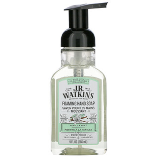 J R Watkins, Пенное мыло для рук, ваниль и мята, 9 жидких унций (266 мл)