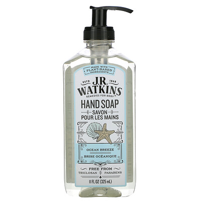 J R Watkins Hand Soap, Ocean Breeze, 11 fl oz (325 ml)