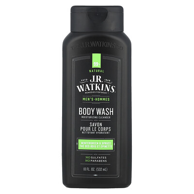 J R Watkins  Men's Body Wash  Wintergreen & Spruce  18 fl oz (532 ml)