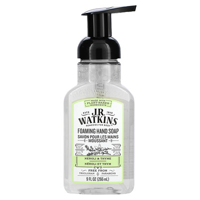 J R Watkins Пенное мыло для рук, нероли и тимьян, 9 жидких унций (266 мл)