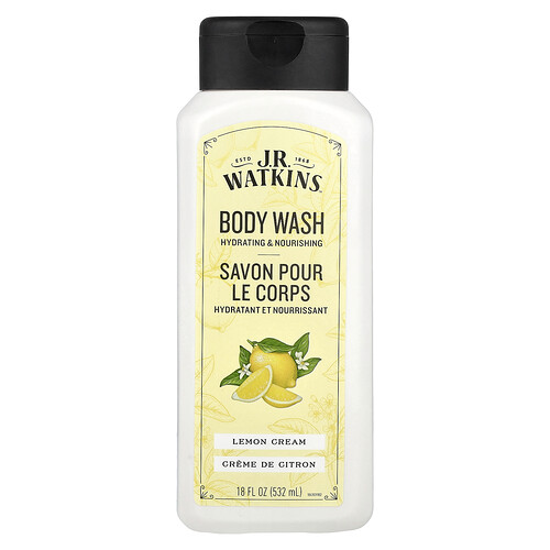 J R Watkins Body Wash, Lemon Cream, 18 fl oz (532 ml)