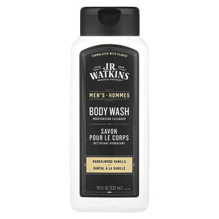 J R Watkins, Men's Body Wash, santalové dřevo a vanilka, 532 ml (18 fl oz)