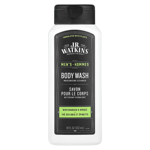 J R Watkins, Men's Body Wash, Duschgel für Männer, Wintergrün und Fichte, 532 ml (18 fl. oz.)
