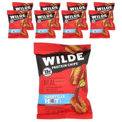 Wilde Brands  Protein Chips  Nashville Hot  8 Bags  1.34 oz (38 g) Each