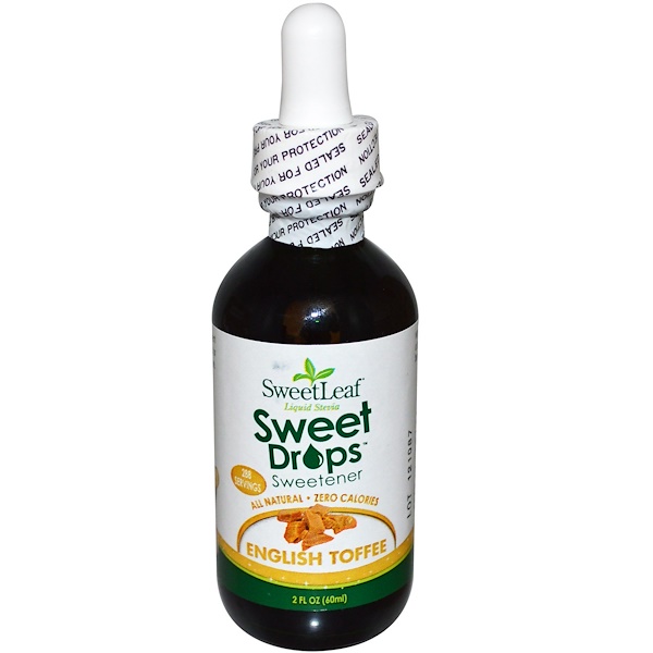 Wisdom Natural, Sweet Drops, Liquid Stevia Sweetener, English Toffee, 2