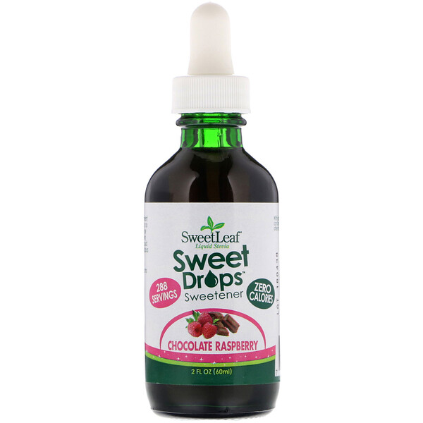 SweetLeaf, Liquid Stevia, Sweet Drops Sweetener, Chocolate Raspberry, 2 fl oz (60 ml)