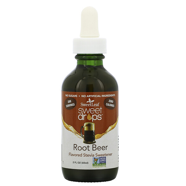 Wisdom Natural, SweetLeaf, Sweet Drops Stevia Sweetener, Root Beer, 2