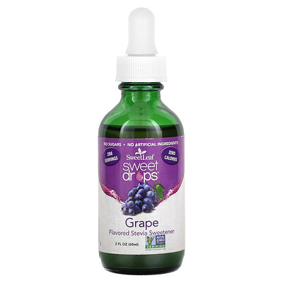 SweetLeaf Stevia  Sweet Drops  Grape  2 fl oz (60 ml)