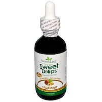 SweetLeaf, Жидкая стевия, Сладкие капли, Фундук, 2 жидких унции (60 мл) - изображение