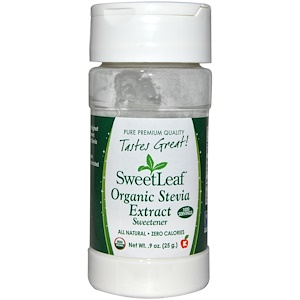 Wisdom Natural, SweetLeaf, органический экстракт стевии, подсластитель, 0,9 унции (25 г)