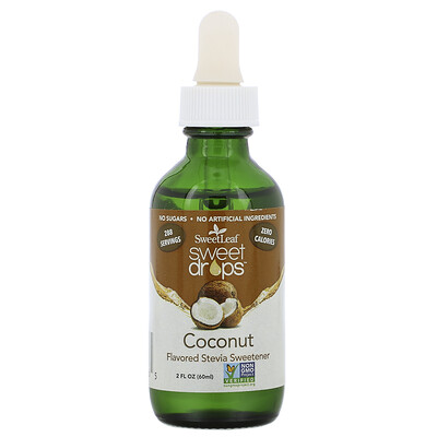 Wisdom Natural SweetLeaf Sweet Drops, Coconut, 2 fl oz (60 ml)