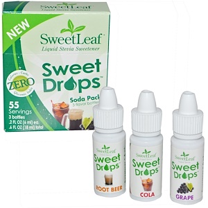 Отзывы о Виздом Натуралс, SweetLeaf, Sweet Drops, Soda Pack, 3 Flavor Bottles, .2 fl oz (6 ml) Each