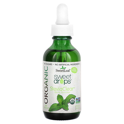 SweetLeaf Stevia  Organic Sweet Drops  SteviaClear  2 fl oz (60 ml)