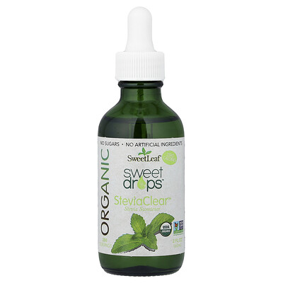 SweetLeaf Stevia, SteviaClear™, Gomitas Sweet Drops™ orgánicas, 60 ml (2 oz. líq.)