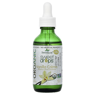 SweetLeaf Stevia, Organic Sweet Drops™, со вкусом ванильного крема, 60 мл (2 жидк. унции)