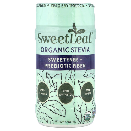 SweetLeaf Stevia, Organic Stevia, Sweetener + Prebiotic Fiber, 3.2 oz (92 g)