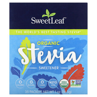 Wisdom Natural, SweetLeaf, Endulzante orgánico con estevia, 35 sobres, 28,3 g (1 oz)