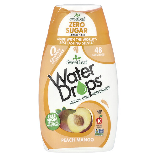 Sweetleaf Stevia Water Drops®, Delicious Stevia Water Enhancer, Peach Mango, 1.62 fl oz (48 ml)