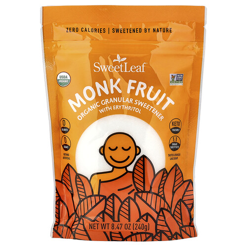 Sweetleaf Stevia Monk Fruit Organic Sweetener, Granular, 8.47 oz (240 g)
