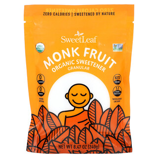 SweetLeaf Stevia, Endulzante orgánico fruto del monje, Granular, 240 g (8,47 oz)