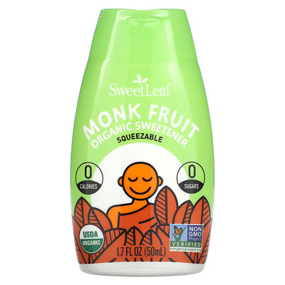 SweetLeaf Stevia  Monk Fruit Organic Sweetener Squeezable  1.7 fl oz (50 ml)