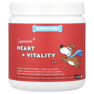 وندر باوز‏, Superhero® قطع مضغ Heart + Vitality ، للكلاب ، لجميع الأعمار ، 90 قطعة طرية قابلة للمضغ ، 7.93 أونصة (225 جم)