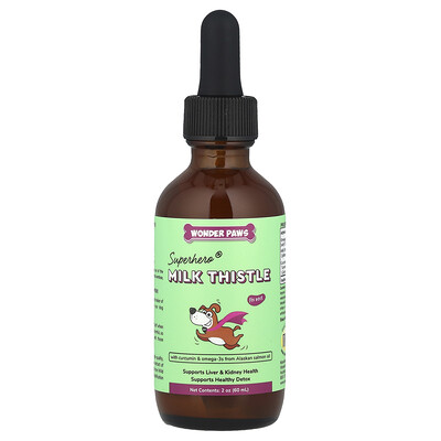 Product Image for Wonder Paws, Superhero , Milk Thistle, For Dogs, 2 oz (60 ml)