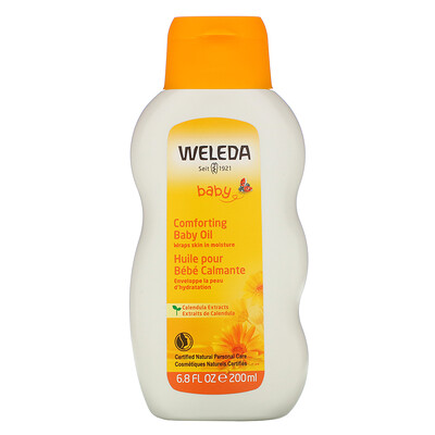 Weleda Baby, успокаивающее масло для детей, с экстрактами календулы, 200 мл (6,8 жидк. унции)