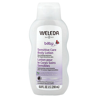 Weleda, Bebé, Loción corporal para el cuidado de la piel sensible, Extractos de malva blanca, 200 ml (6,8 oz. Líq.)