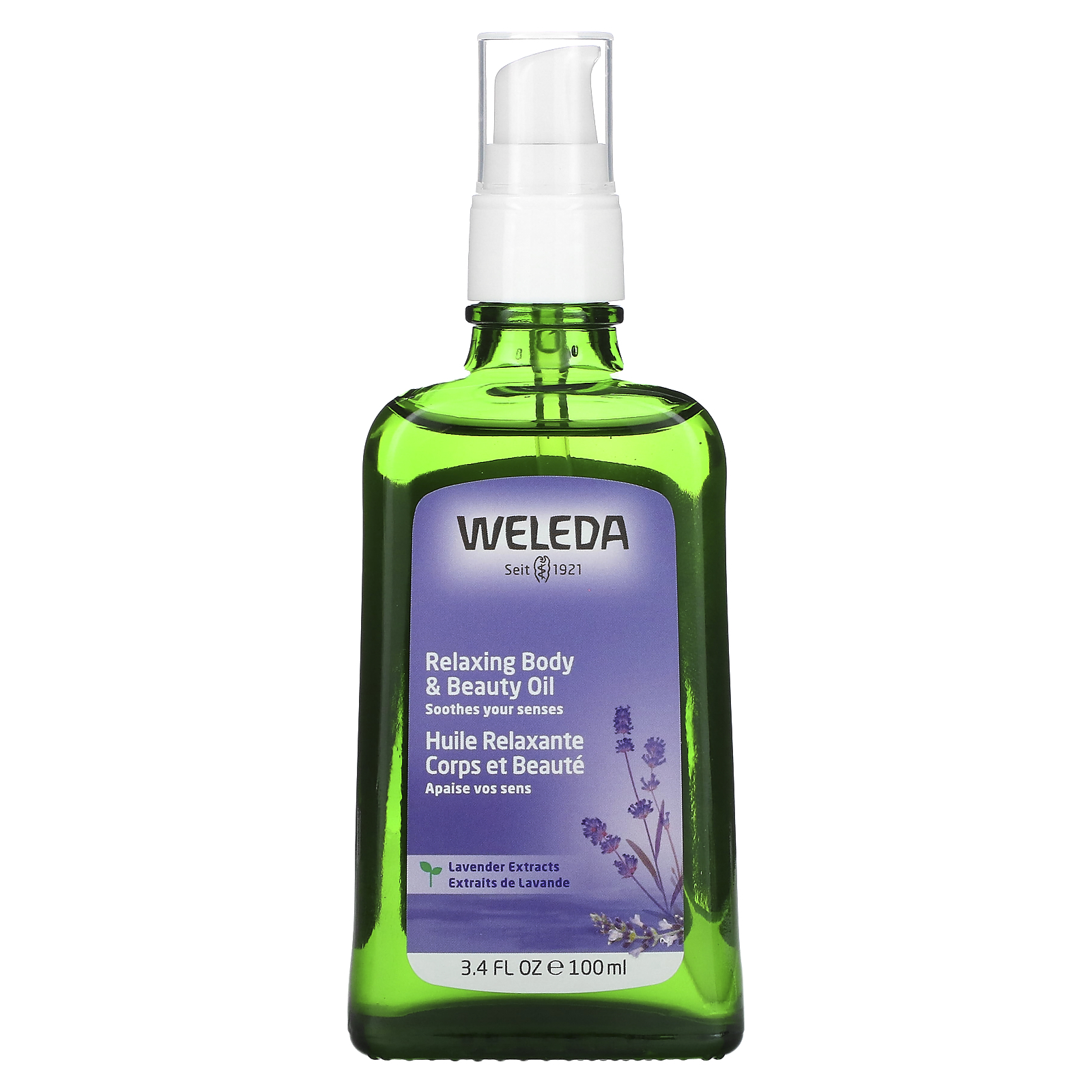 Weleda, リラクシングボディ & ビューティーオイル、ラベンダーエキス、3.4液量オンス (100 ml)