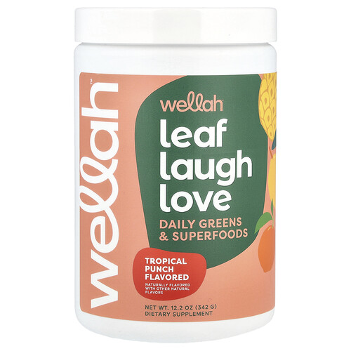 Wellah Leaf Laugh Love, Daily Greens & Superfood, Tropical Punch , 12.2 oz (342 g)