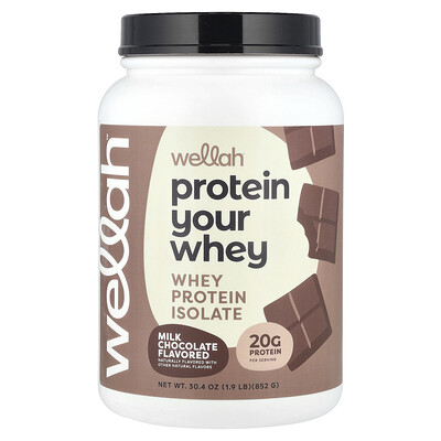 Wellah Protein Your Whey изолят сывороточного протеина молочный шоколад 852 г (1 9 фунта)