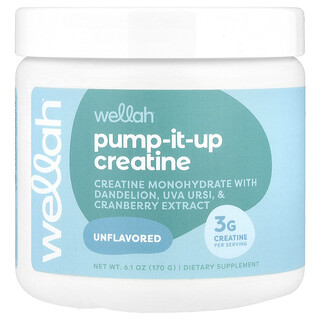 Wellah, Pump-It-Up Creatine, Unflavoured, 6.1 oz (170 g)