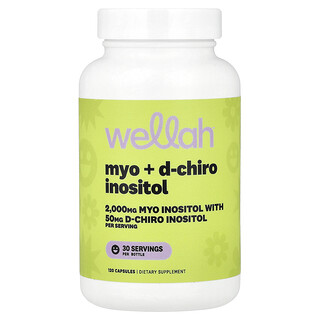 Wellah, Myo + D-Chiro Inositol, 120 Capsules