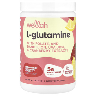 Wellah, L-glutamina, Limonada de fresa, 405 g (14,5 oz)