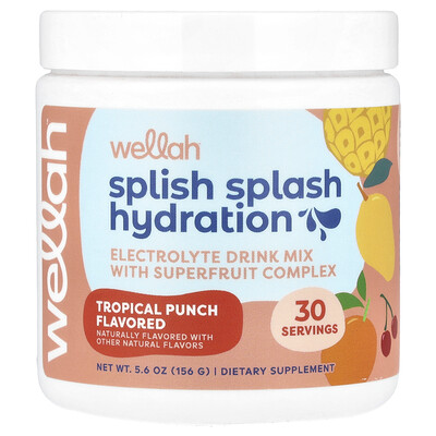 Wellah  Splish Splash Hydration  Tropical Punch  5.6 oz (156 g)