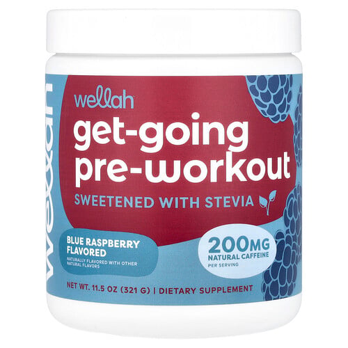 Wellah Get-Going Pre-Workout, Blue Raspberry, 11.5 oz (321 g)