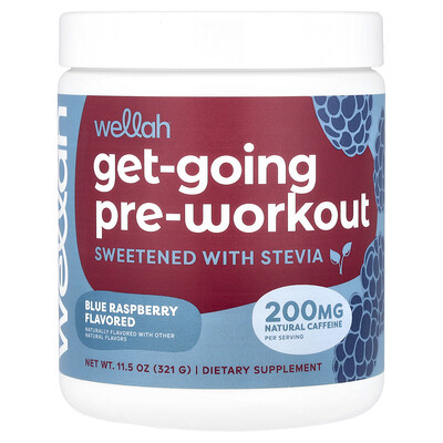 Wellah  Get-Going Pre-Workout  Blue Raspberry  11.5 oz (321 g)