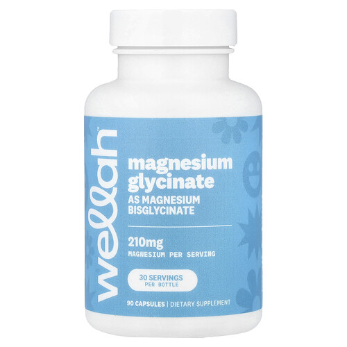 Wellah, Glicinato de magnesio, 90 cápsulas (70 mg por cápsula)