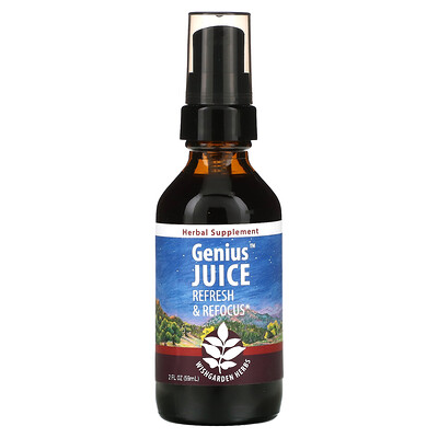 

WishGarden Herbs Genius Juice, Refresh & Refocus, 59 мл (2 жидк. Унции)